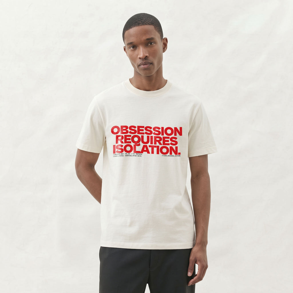 OBSESSION REQUIRES ISOLATION | Unisex Regular Fit Minimalist T-Shirt | Vol. 2