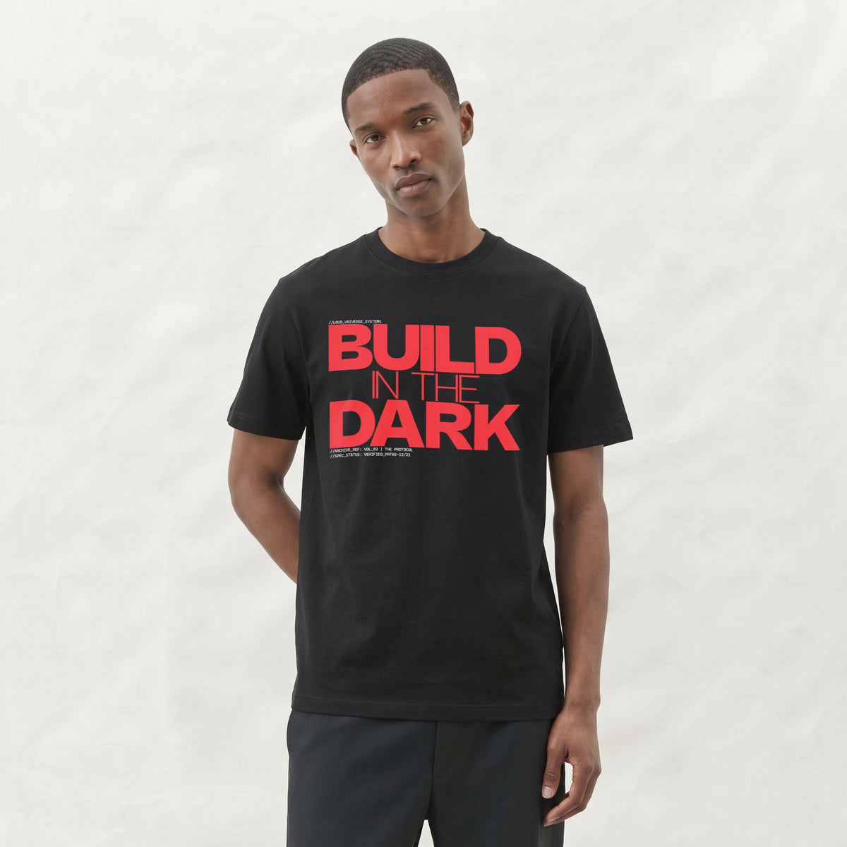 BUILD IN THE DARK | Unisex Regular Fit Minimalist T-Shirt | Vol. 2