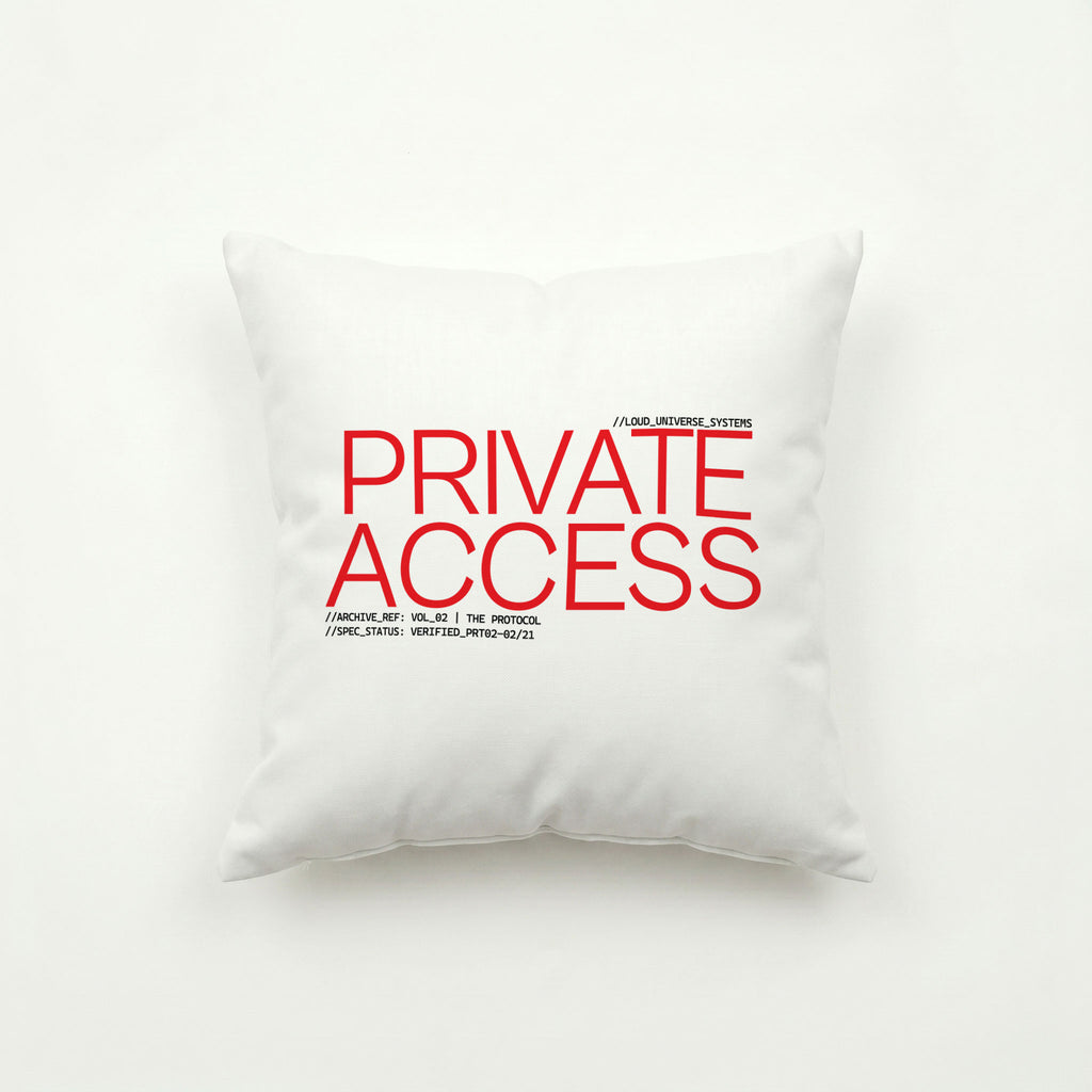 PRIVATE ACCESS | Throw Pillow | Vol. 2