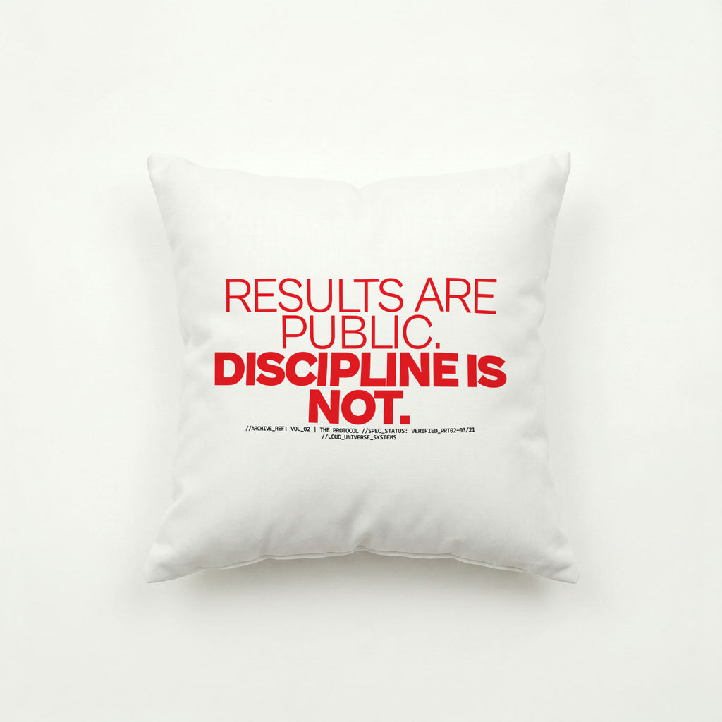 RESULTS ARE PUBLIC DISCIPLINE IS NOT | Throw Pillow | Vol. 2
