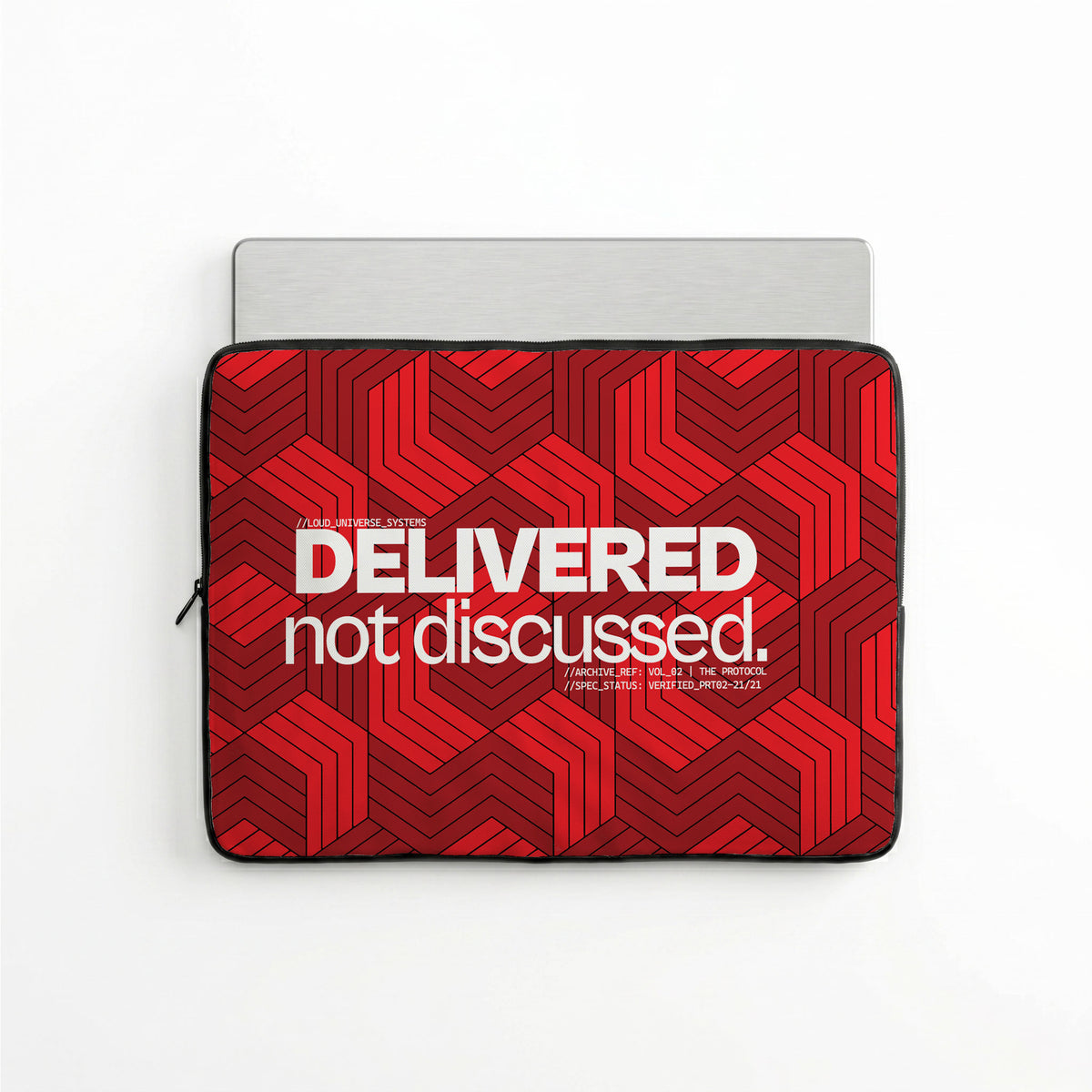 DELIVERED, NOT DISCUSSED | Protective Laptop Sleeve  | Vol. 2
