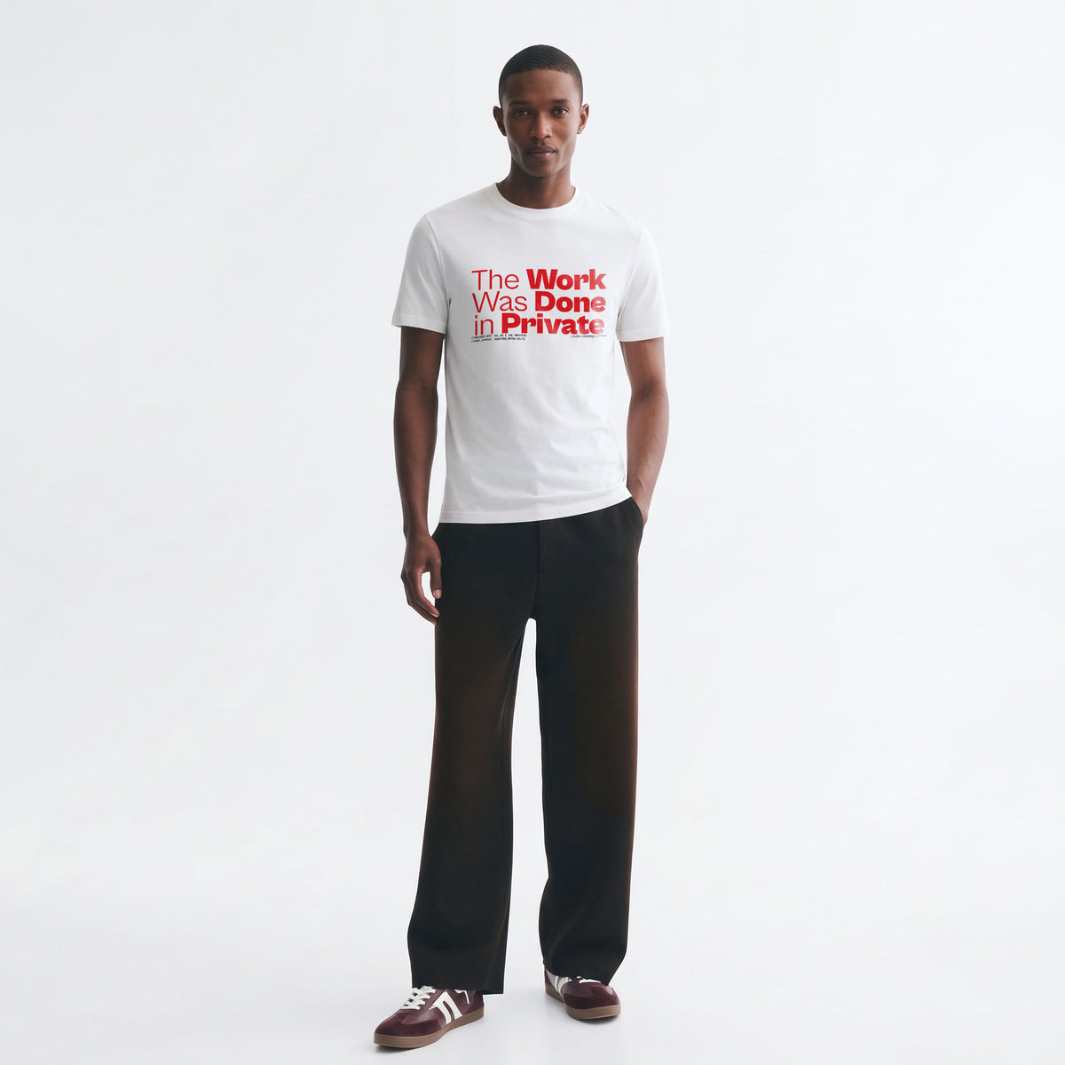 THE WORK WAS DONE IN PRIVATE | Unisex Regular Fit Minimalist T-Shirt | Vol. 2