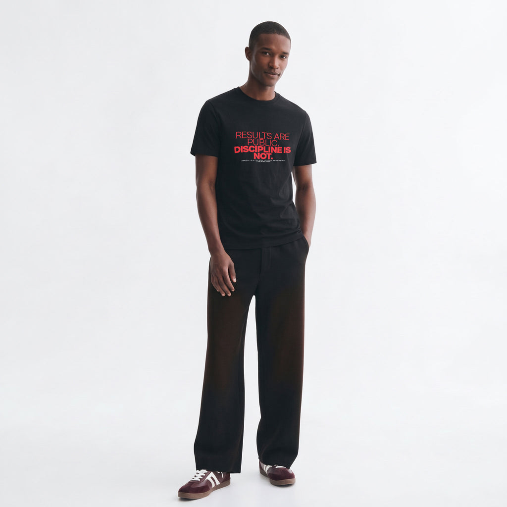 RESULTS ARE PUBLIC DISCIPLINE IS NOT | Unisex Regular Fit Minimalist T-Shirt | Vol. 2