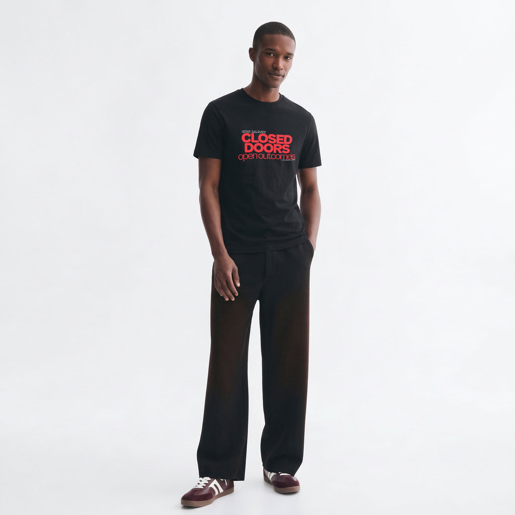 CLOSED DOORS OPEN OUTCOMES | Unisex Regular Fit Minimalist T-Shirt | Vol. 2