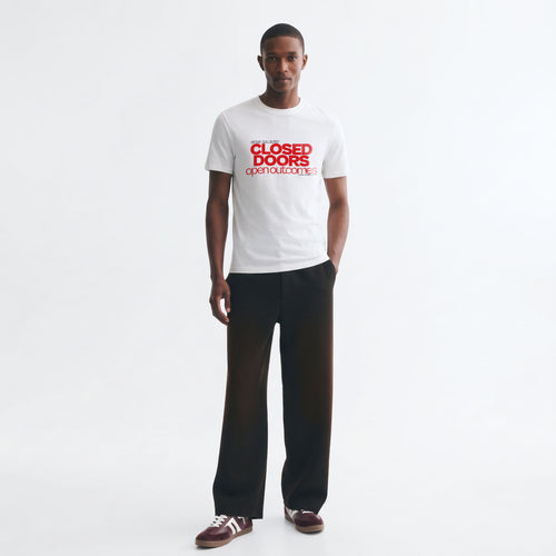 CLOSED DOORS OPEN OUTCOMES | Unisex Regular Fit Minimalist T-Shirt | Vol. 2