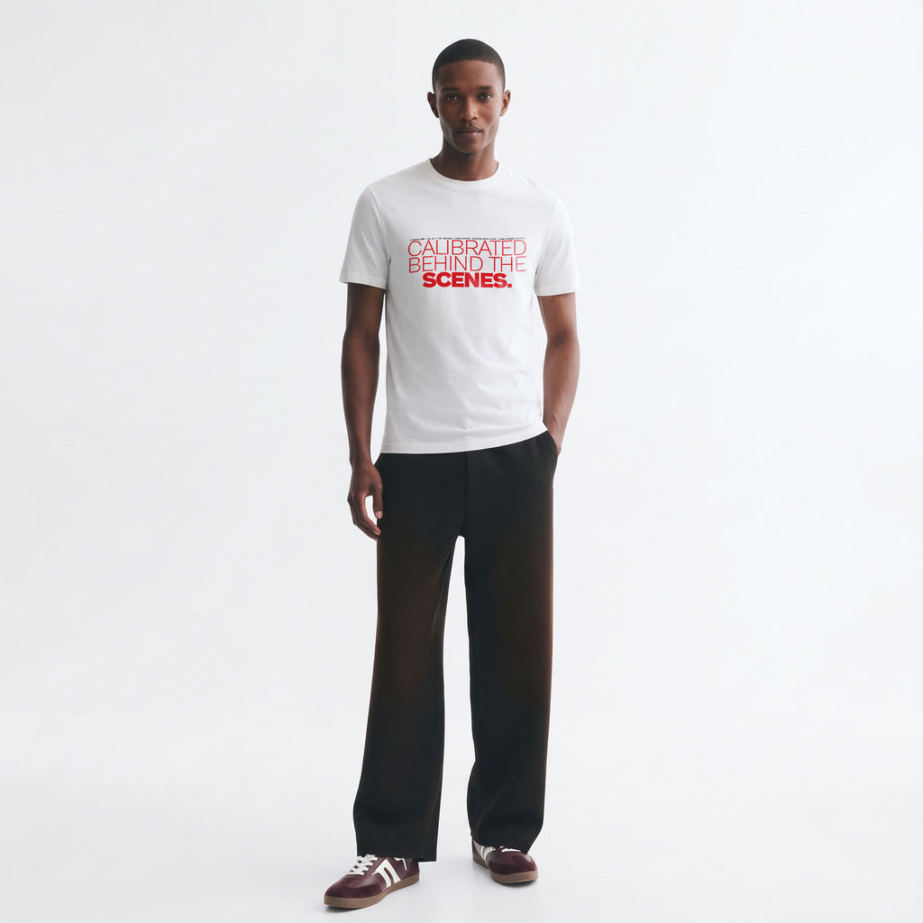CALIBRATED BEHIND THE SCENES | Unisex Regular Fit Minimalist T-Shirt | Vol. 2