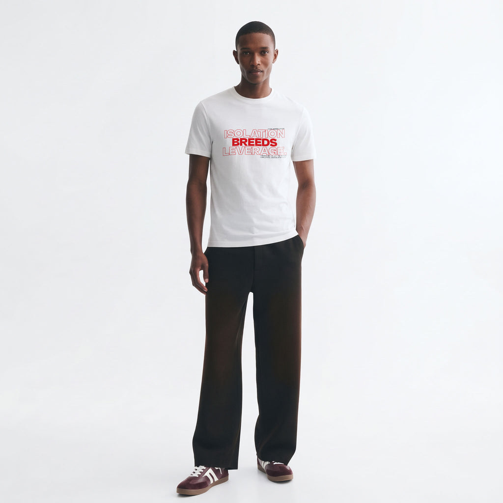 ISOLATION BREEDS LEVERAGE | Unisex Regular Fit Minimalist T-Shirt | Vol. 2