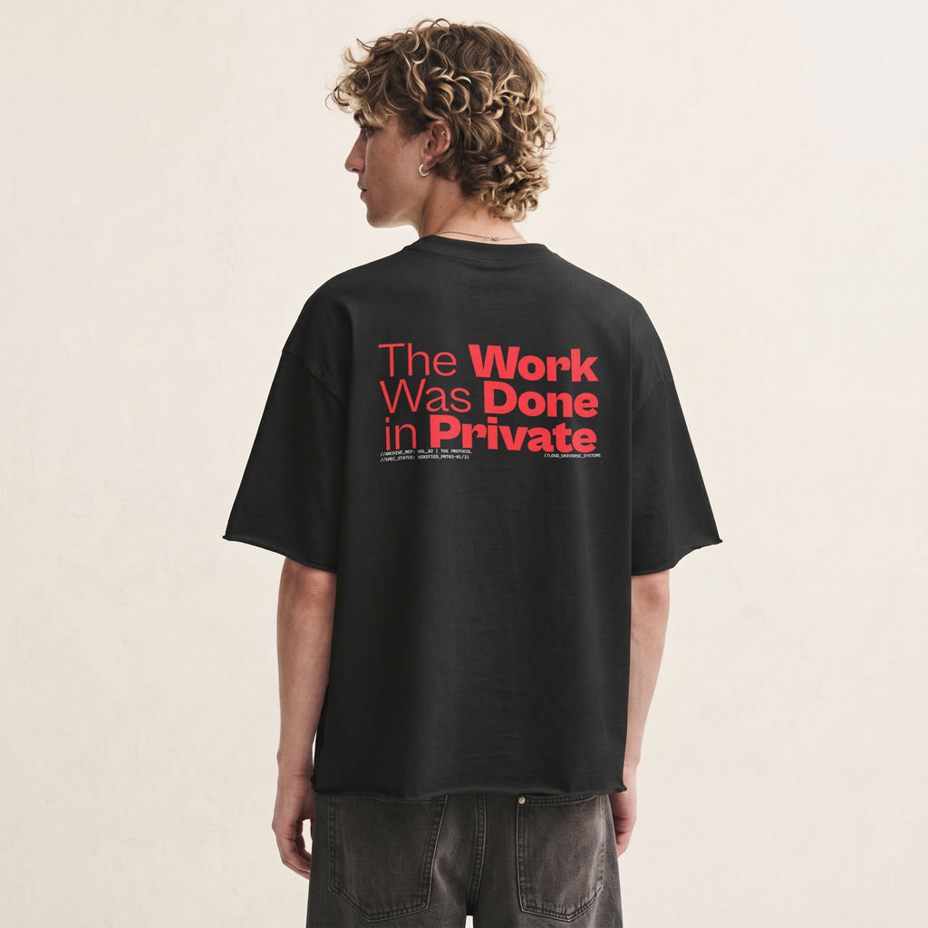 THE WORK WAS DONE IN PRIVATE | Unisex Oversized Heavyweight T-Shirt  | Vol. 2