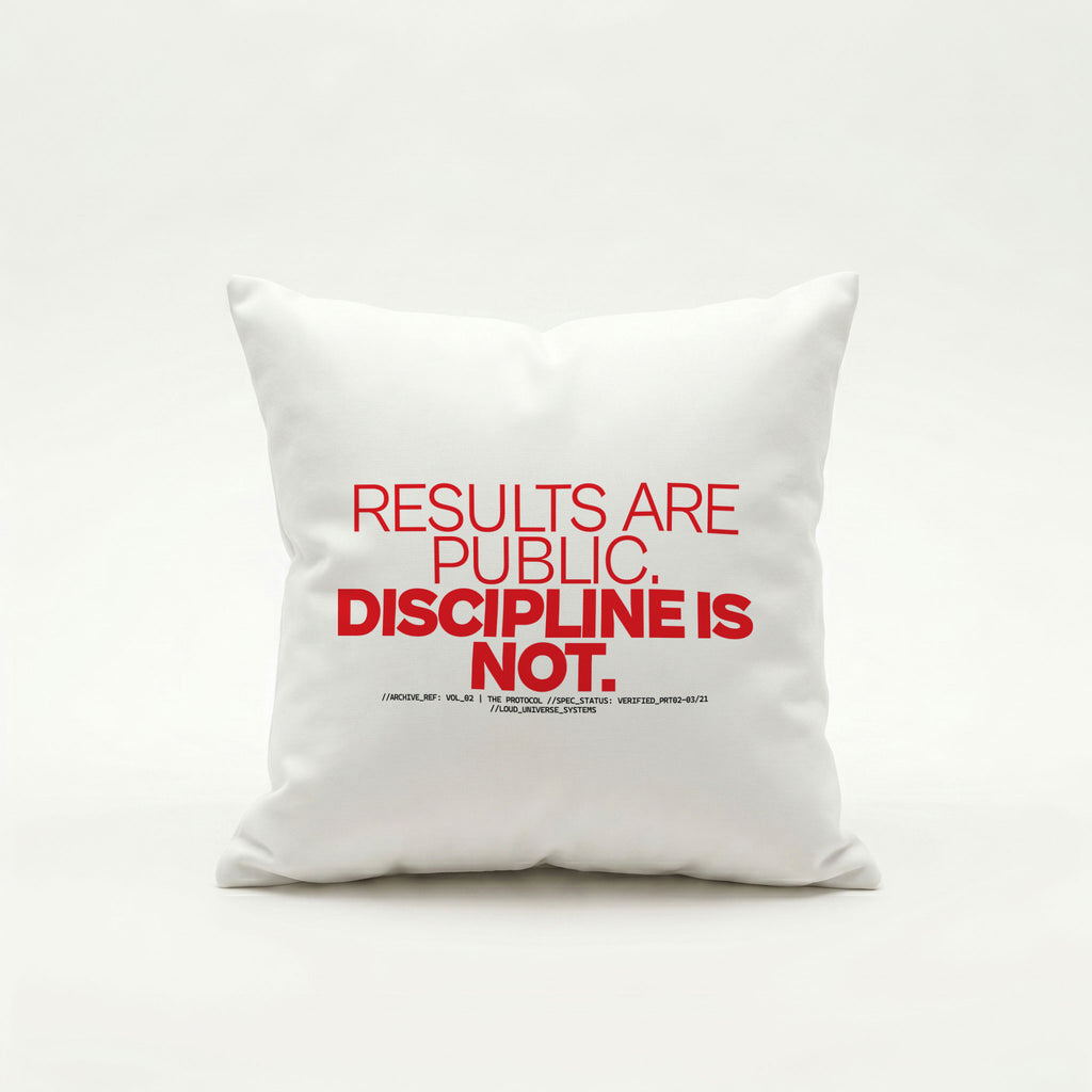 RESULTS ARE PUBLIC DISCIPLINE IS NOT | Throw Pillow | Vol. 2
