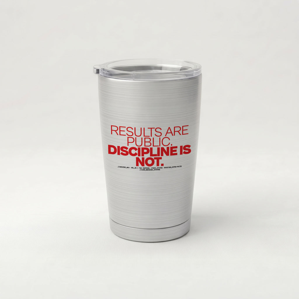 RESULTS ARE PUBLIC DISCIPLINE IS NOT | Cone Insulated Tumbler | Vol. 2