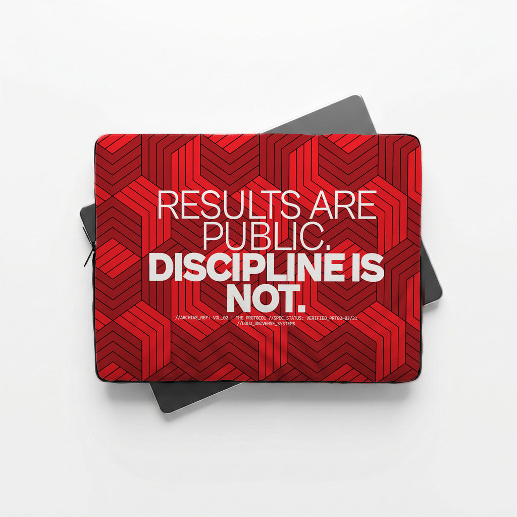 RESULTS ARE PUBLIC DISCIPLINE IS NOT | Protective Laptop Sleeve  | Vol. 2