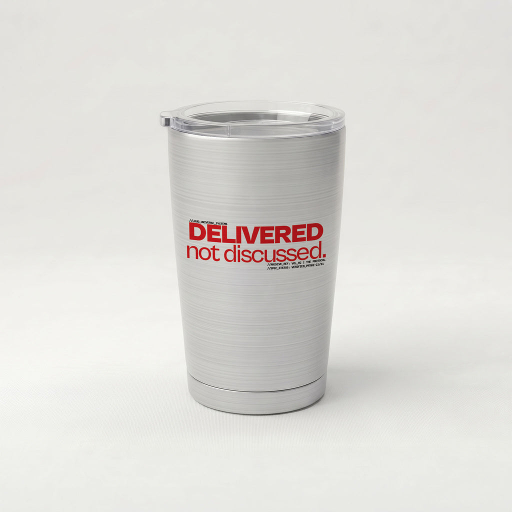 DELIVERED, NOT DISCUSSED | Cone Insulated Tumbler | Vol. 2