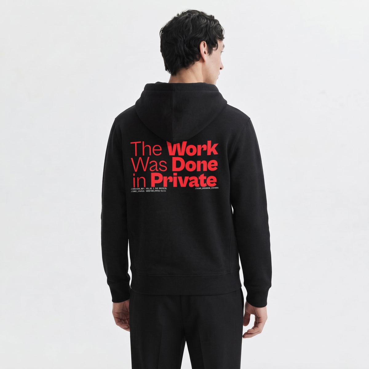 THE WORK WAS DONE IN PRIVATE | Unisex Heavyweight French Terry Hoodie | Vol. 2