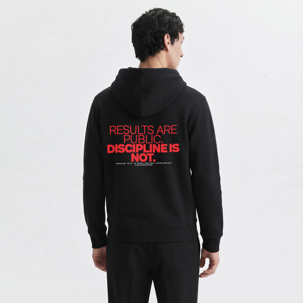 RESULTS ARE PUBLIC DISCIPLINE IS NOT | Unisex Heavyweight French Terry Hoodie | Vol. 2