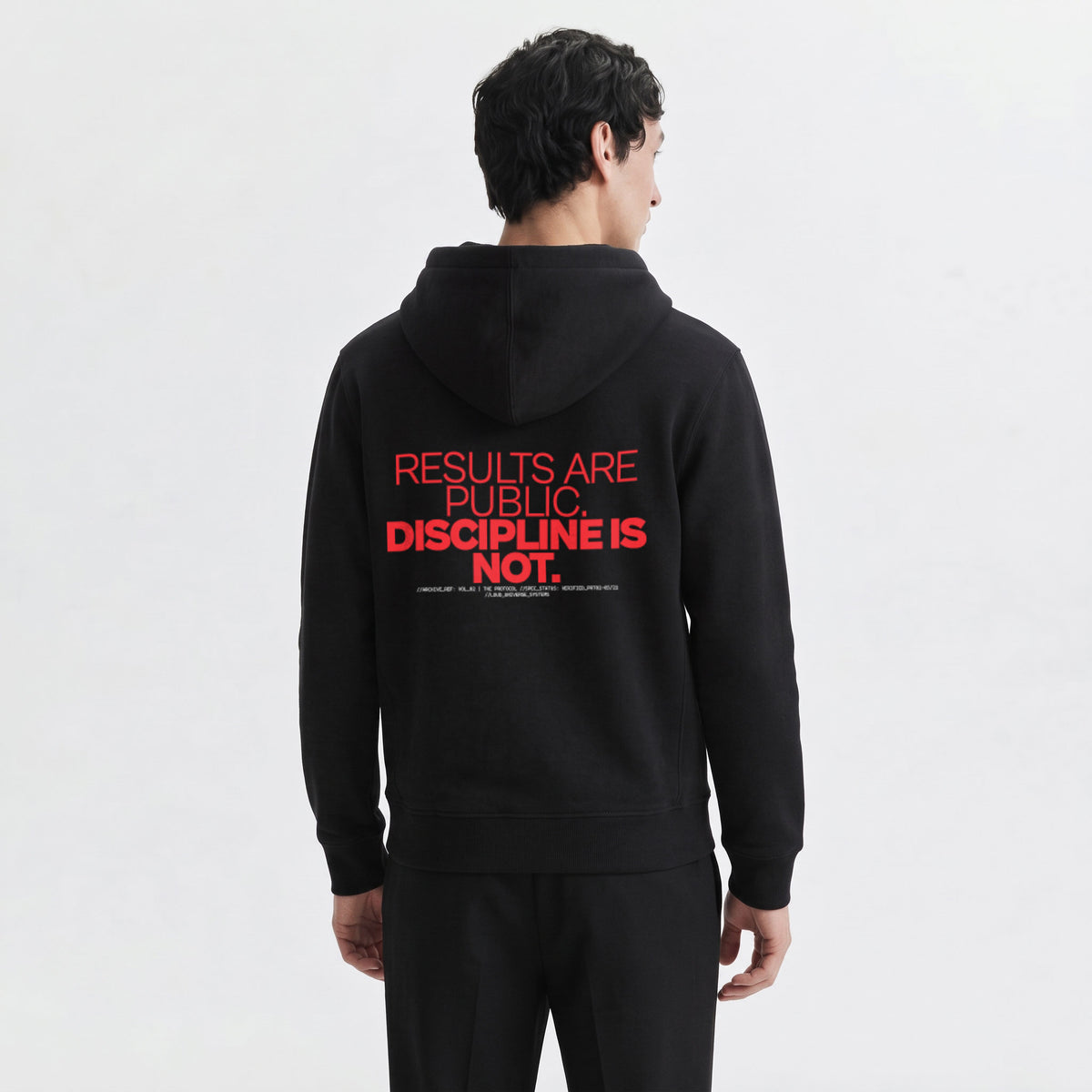 RESULTS ARE PUBLIC DISCIPLINE IS NOT | Unisex Heavyweight French Terry Hoodie | Vol. 2