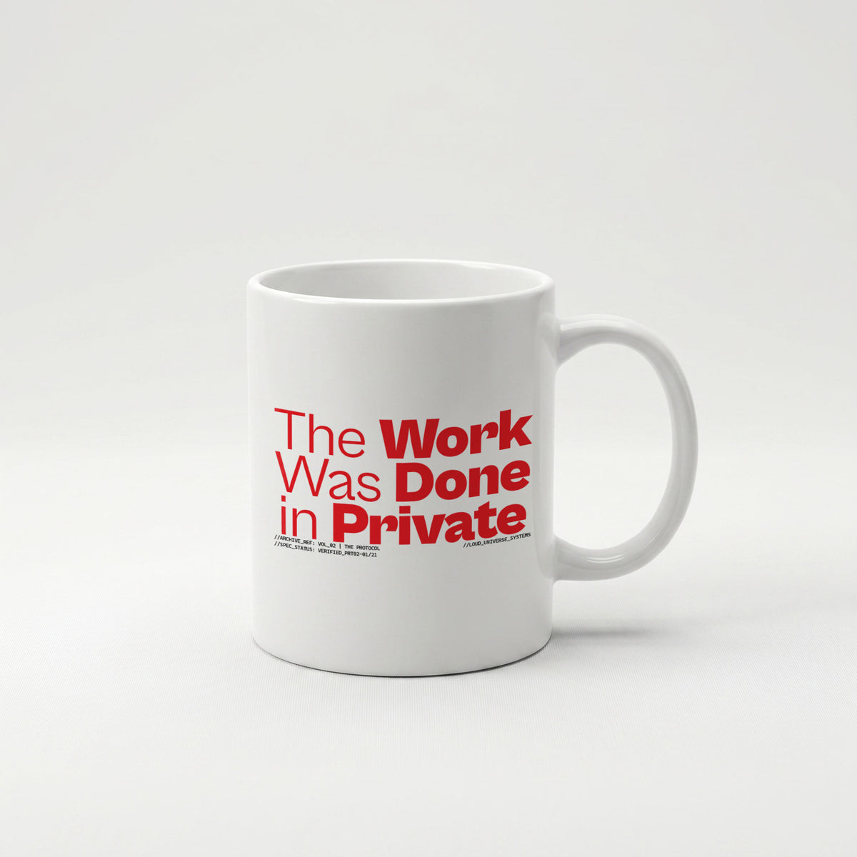 THE WORK WAS DONE IN PRIVATE | Coffee Mug | Vol. 2