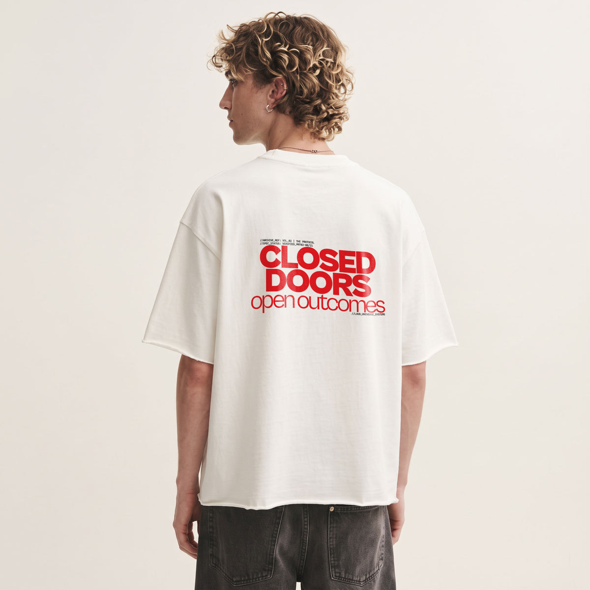 CLOSED DOORS OPEN OUTCOMES | Unisex Oversized Heavyweight T-Shirt  | Vol. 2