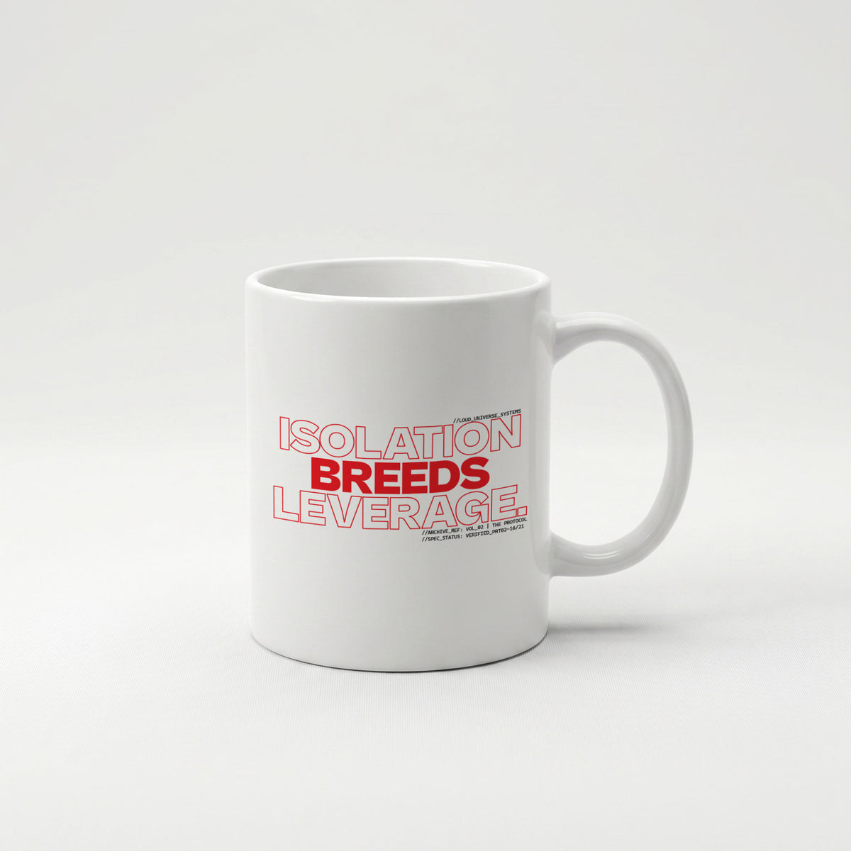 ISOLATION BREEDS LEVERAGE | Coffee Mug | Vol. 2