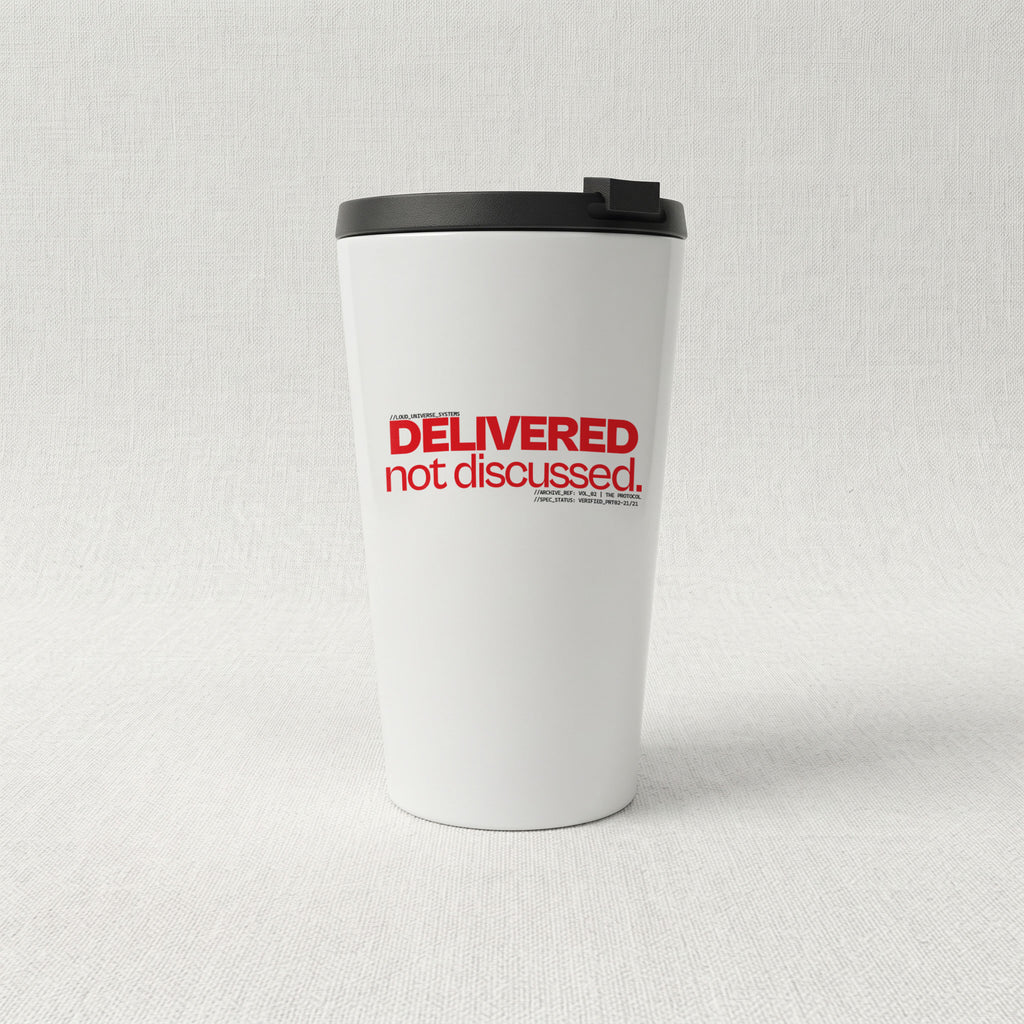 DELIVERED, NOT DISCUSSED | Cone Insulated Tumbler | Vol. 2
