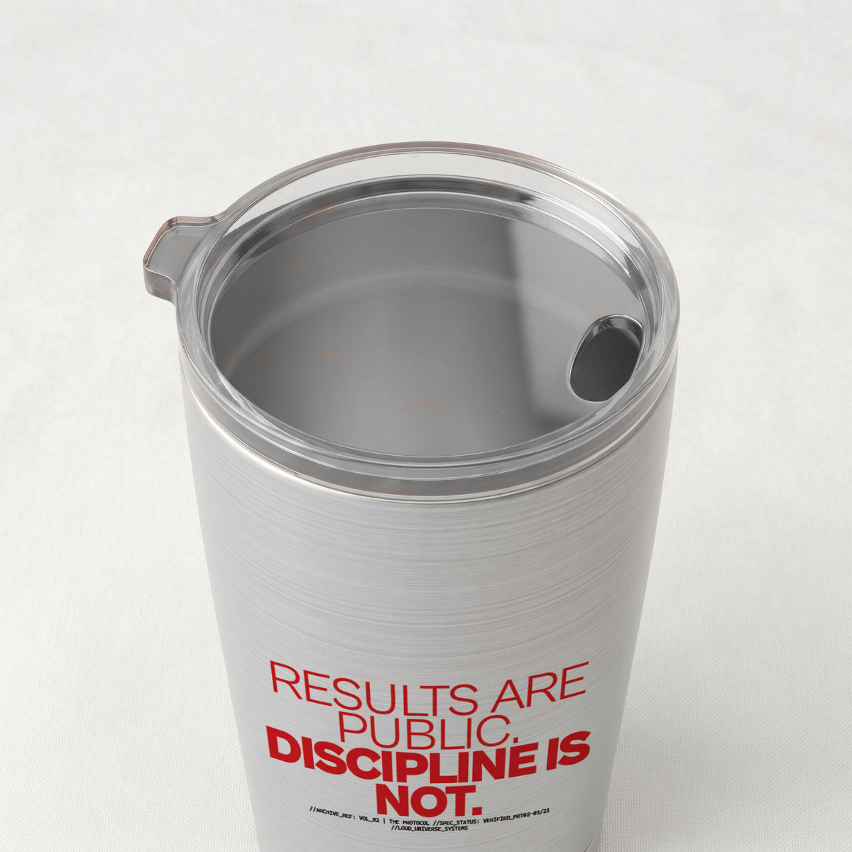 RESULTS ARE PUBLIC DISCIPLINE IS NOT | Cone Insulated Tumbler | Vol. 2