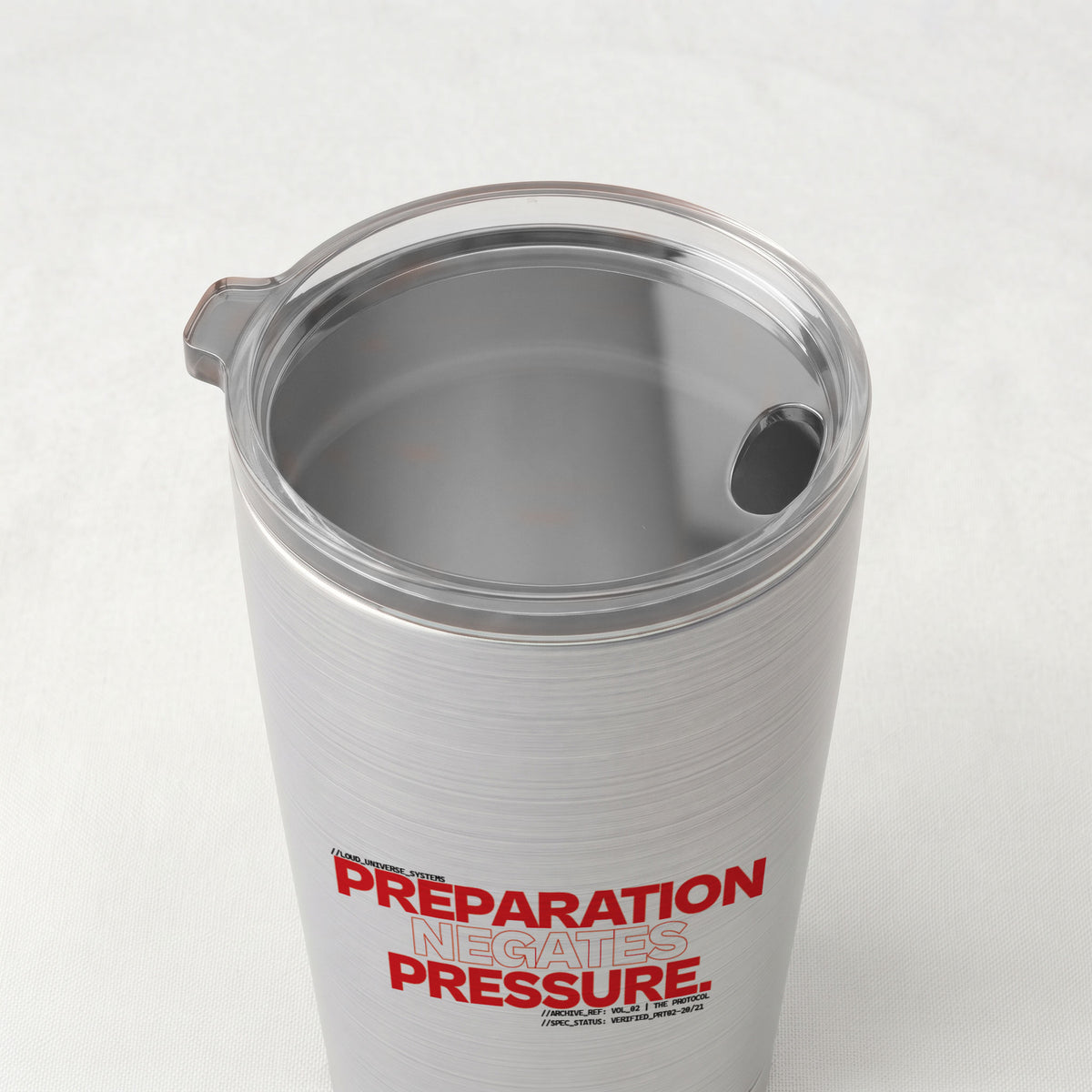 PREPARATION NEGATES PRESSURE | Cone Insulated Tumbler | Vol. 2