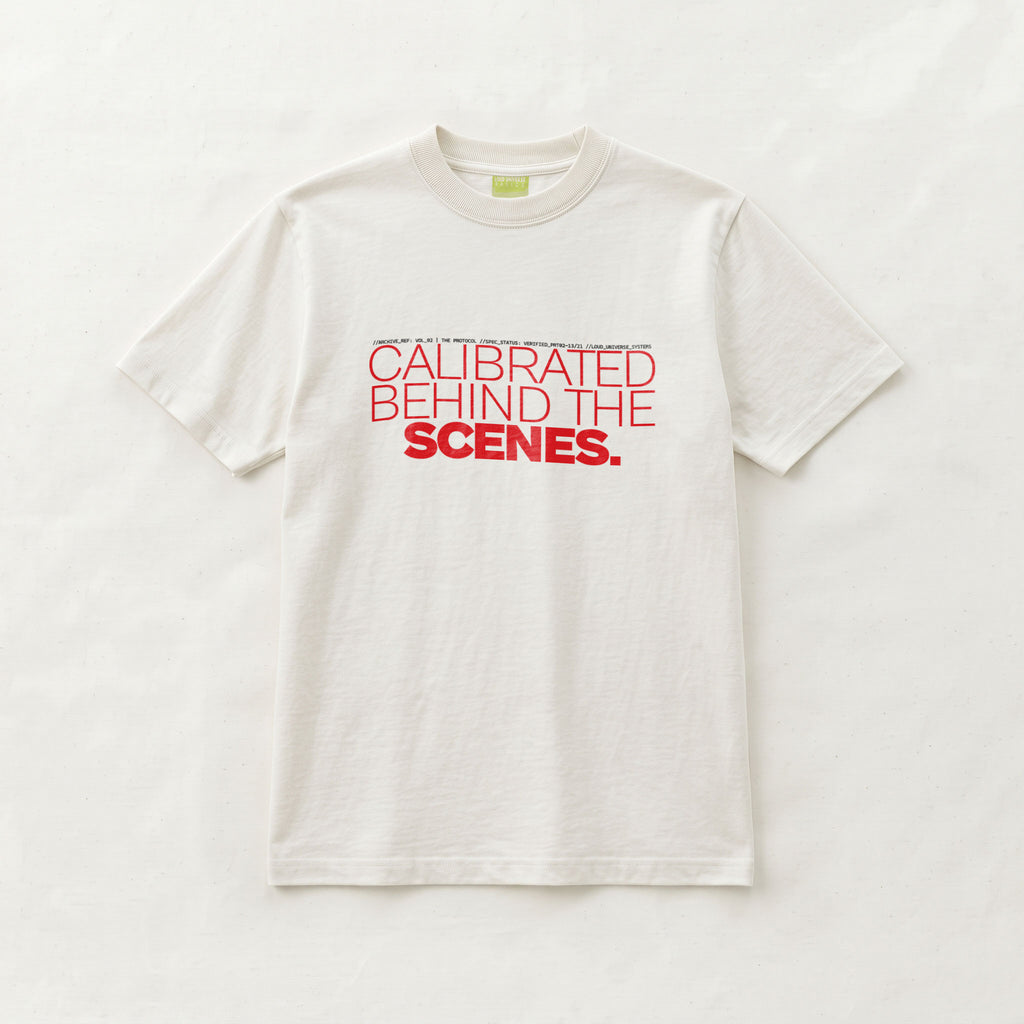 CALIBRATED BEHIND THE SCENES | Unisex Regular Fit Minimalist T-Shirt | Vol. 2