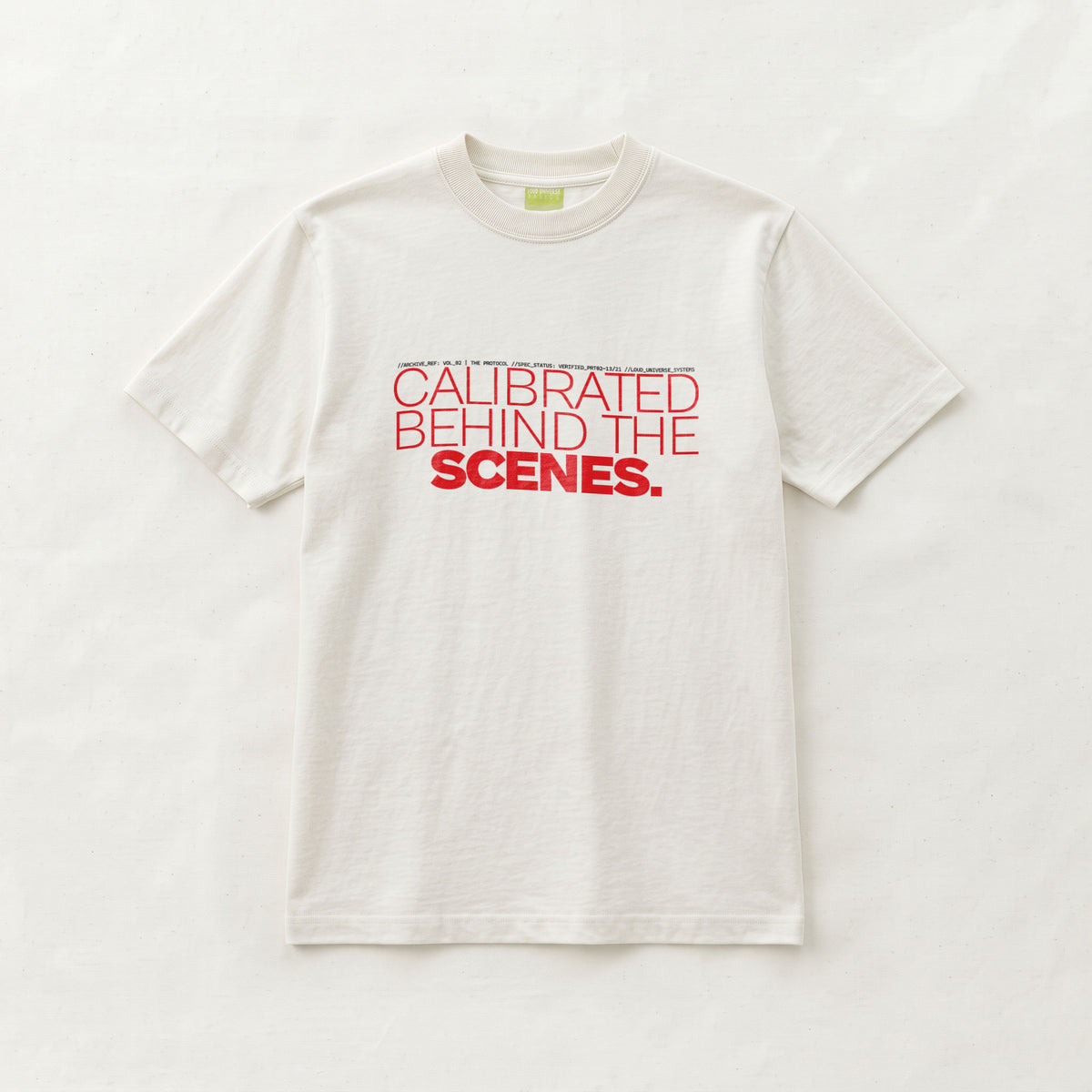 CALIBRATED BEHIND THE SCENES | Unisex Regular Fit Minimalist T-Shirt | Vol. 2