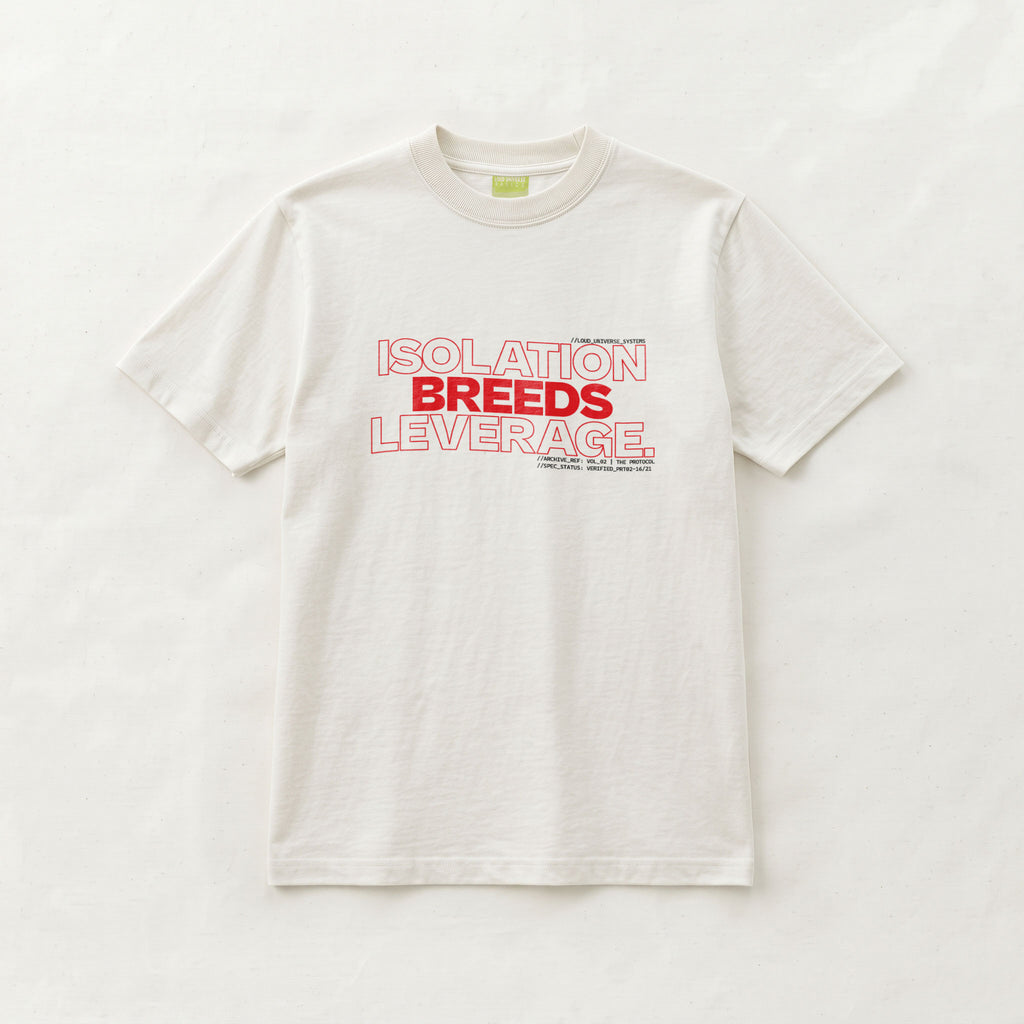 ISOLATION BREEDS LEVERAGE | Unisex Regular Fit Minimalist T-Shirt | Vol. 2