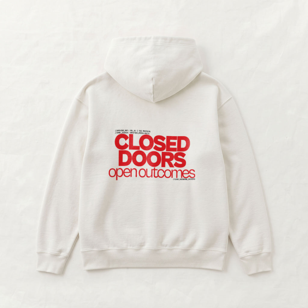 CLOSED DOORS OPEN OUTCOMES | Unisex Heavyweight French Terry Hoodie | Vol. 2