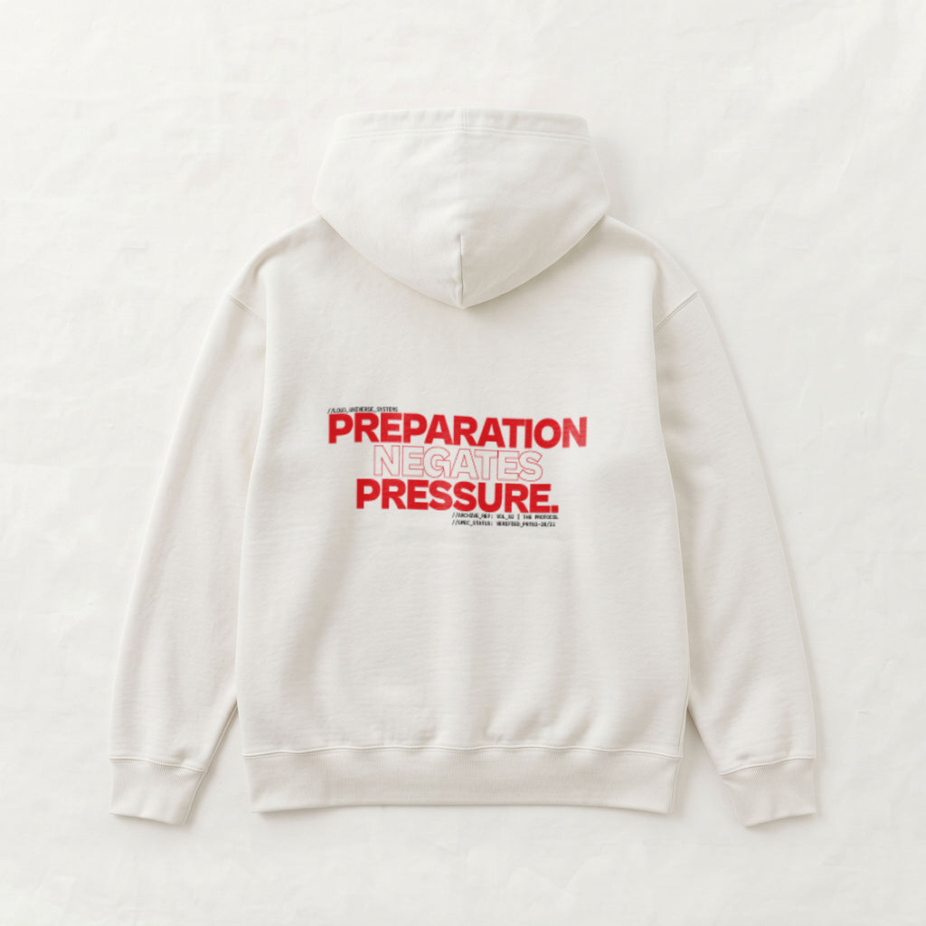 PREPARATION NEGATES PRESSURE | Unisex Heavyweight French Terry Hoodie | Vol. 2