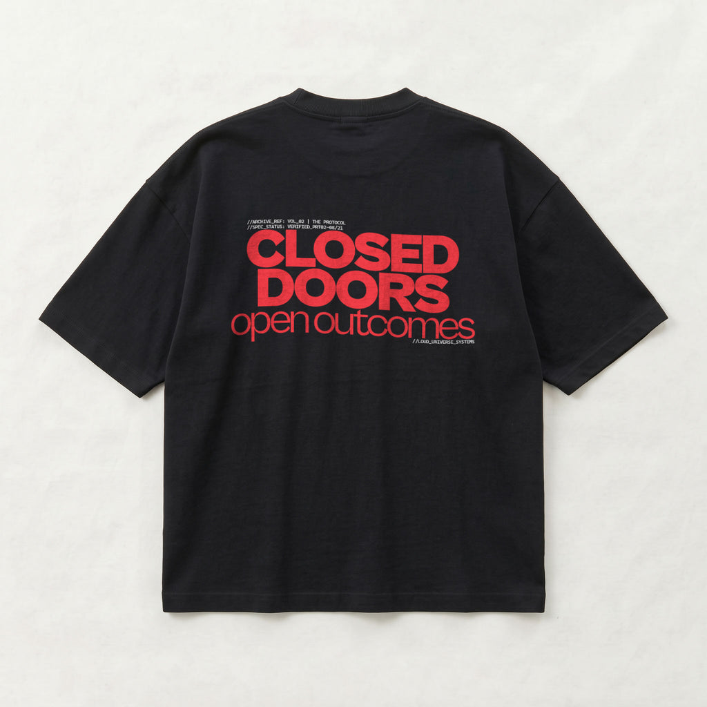 CLOSED DOORS OPEN OUTCOMES | Unisex Oversized Heavyweight T-Shirt  | Vol. 2