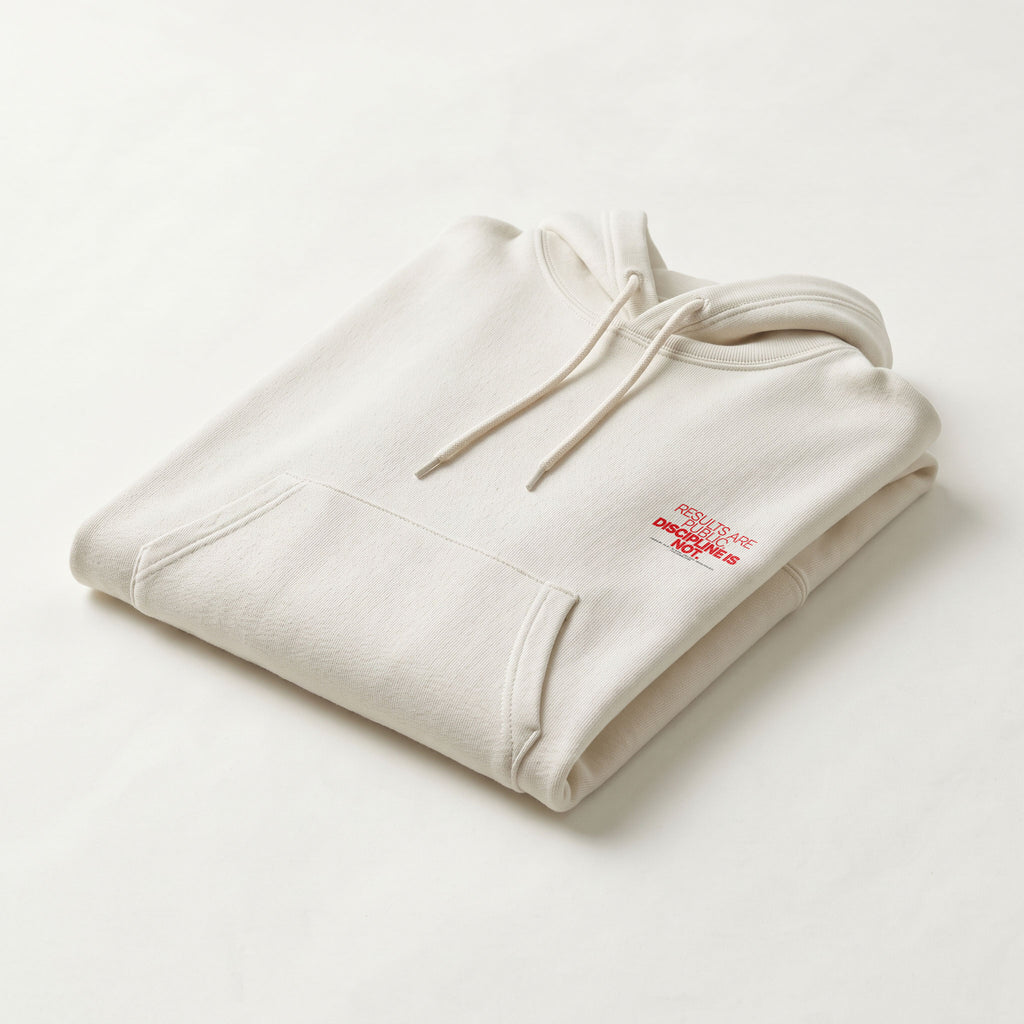 RESULTS ARE PUBLIC DISCIPLINE IS NOT | Unisex Heavyweight French Terry Hoodie | Vol. 2