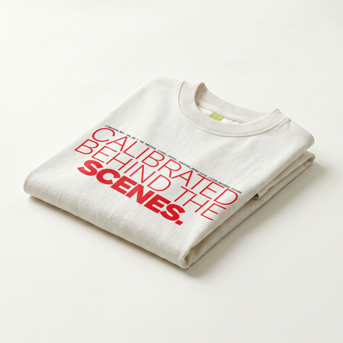CALIBRATED BEHIND THE SCENES | Unisex Regular Fit Minimalist T-Shirt | Vol. 2