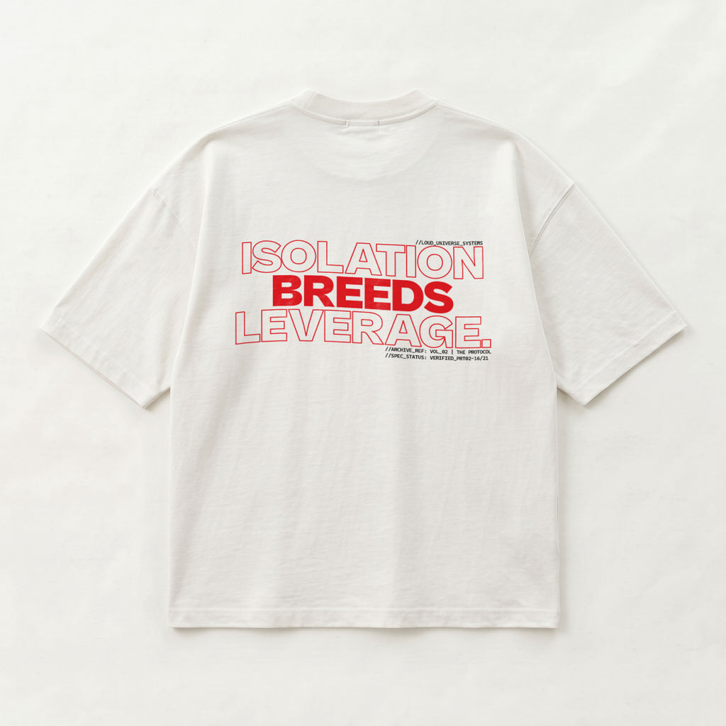 ISOLATION BREEDS LEVERAGE | Unisex Oversized Heavyweight T-Shirt  | Vol. 2