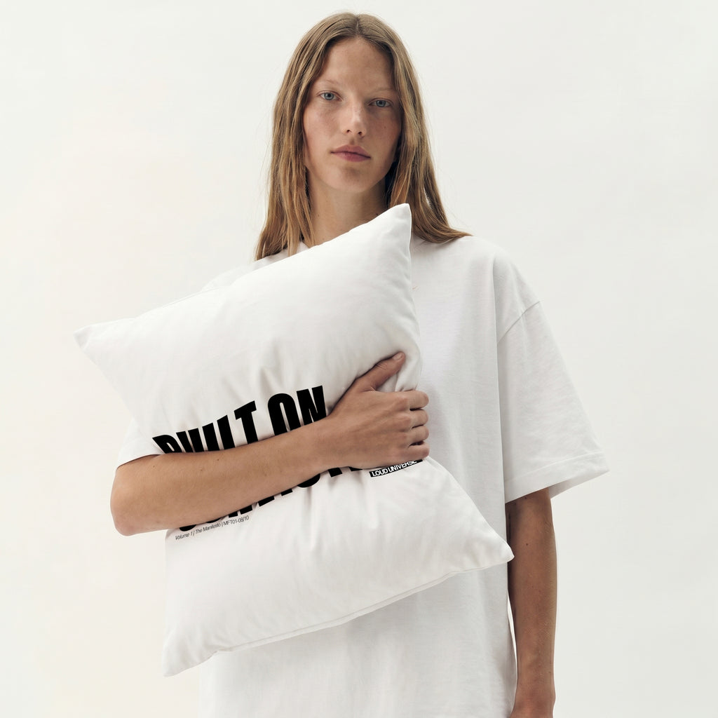 Throw Pillow | Built on conviction (MFT01-08) | Vol. 1: The Manifesto