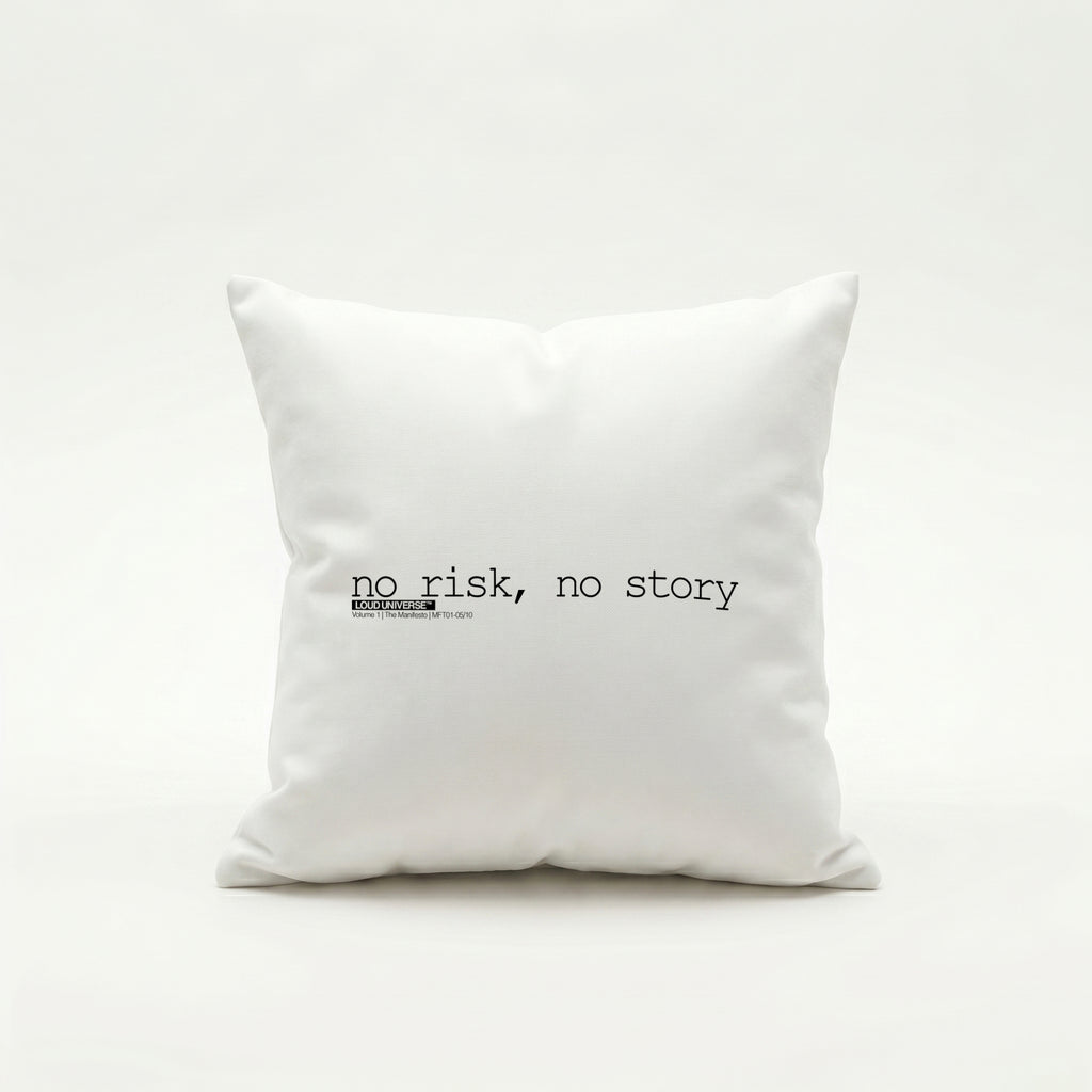 Throw Pillow | no risk, no story (MFT01-05) | Vol. 1: The Manifesto