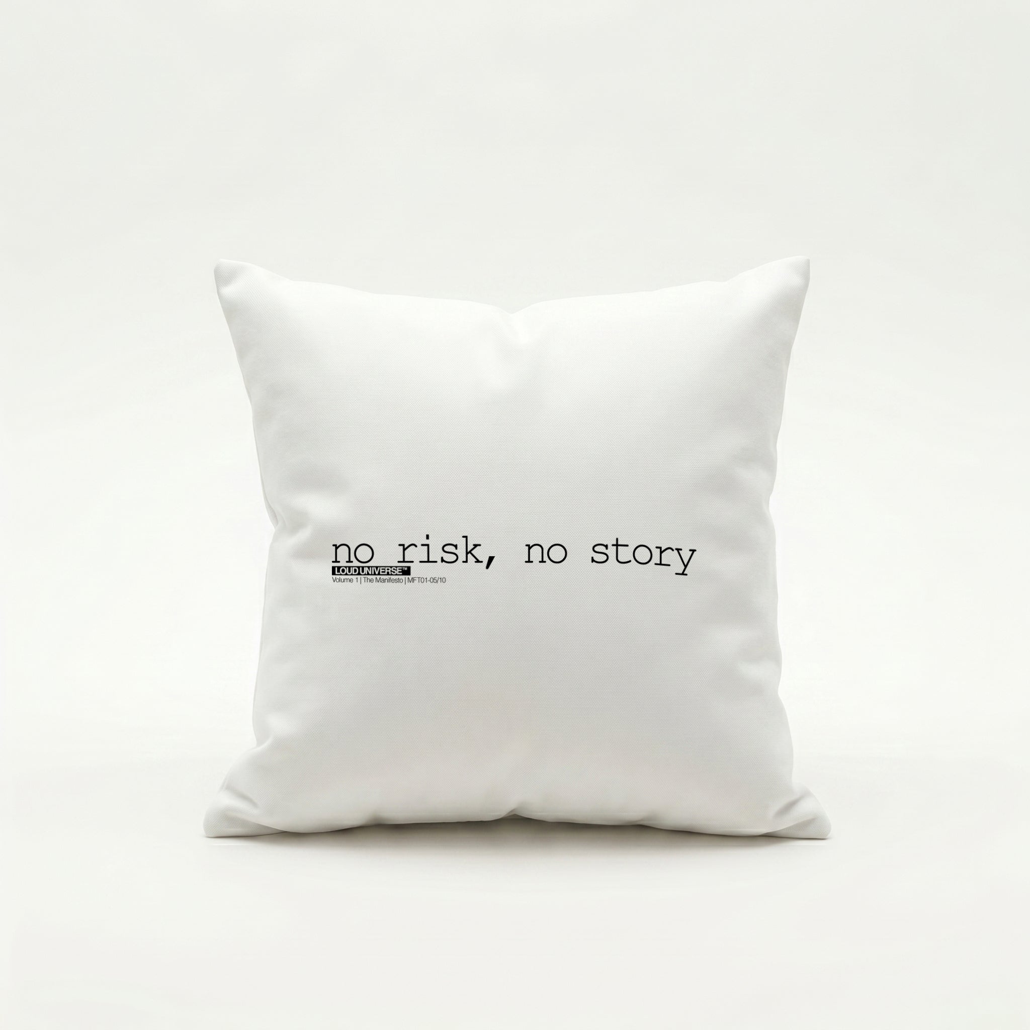 Throw Pillow | no risk, no story (MFT01-05) | Vol. 1: The Manifesto