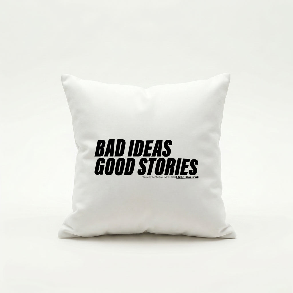 Throw Pillow | bad ideas, good stories (MFT01-07) | Vol. 1: The Manifesto