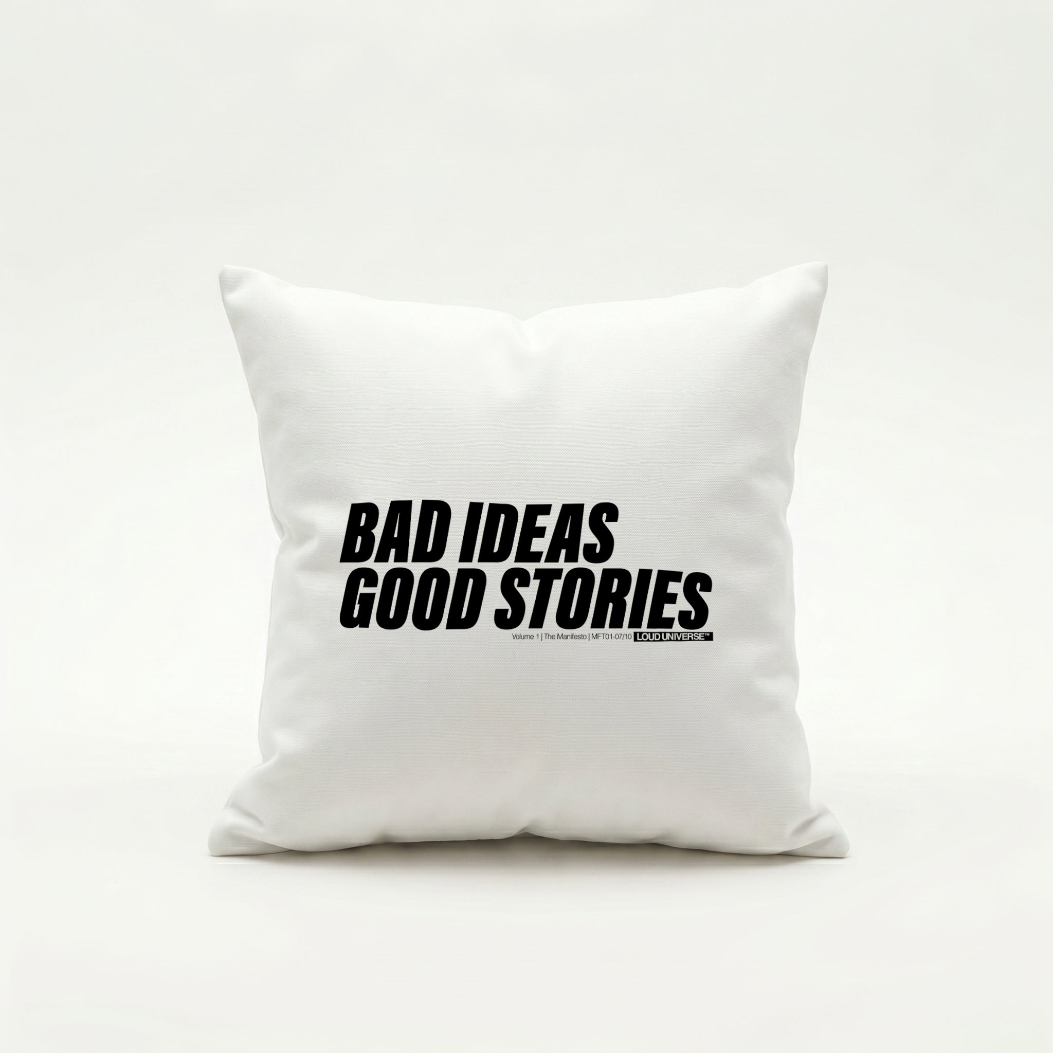 Throw Pillow | bad ideas, good stories (MFT01-07) | Vol. 1: The Manifesto