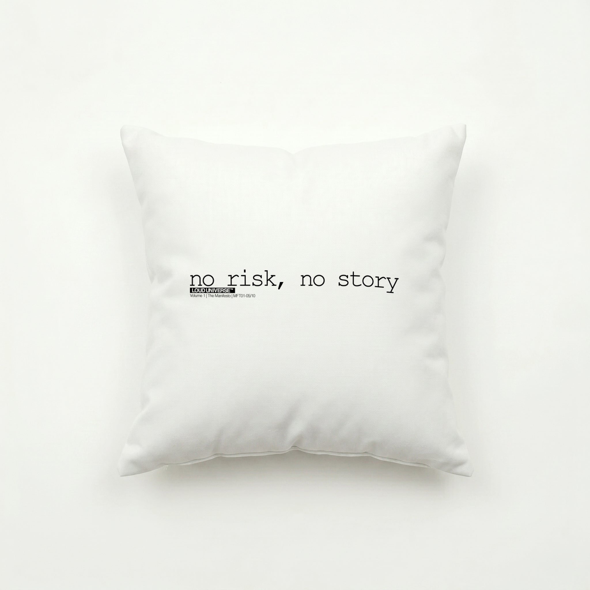 Throw Pillow | no risk, no story (MFT01-05) | Vol. 1: The Manifesto
