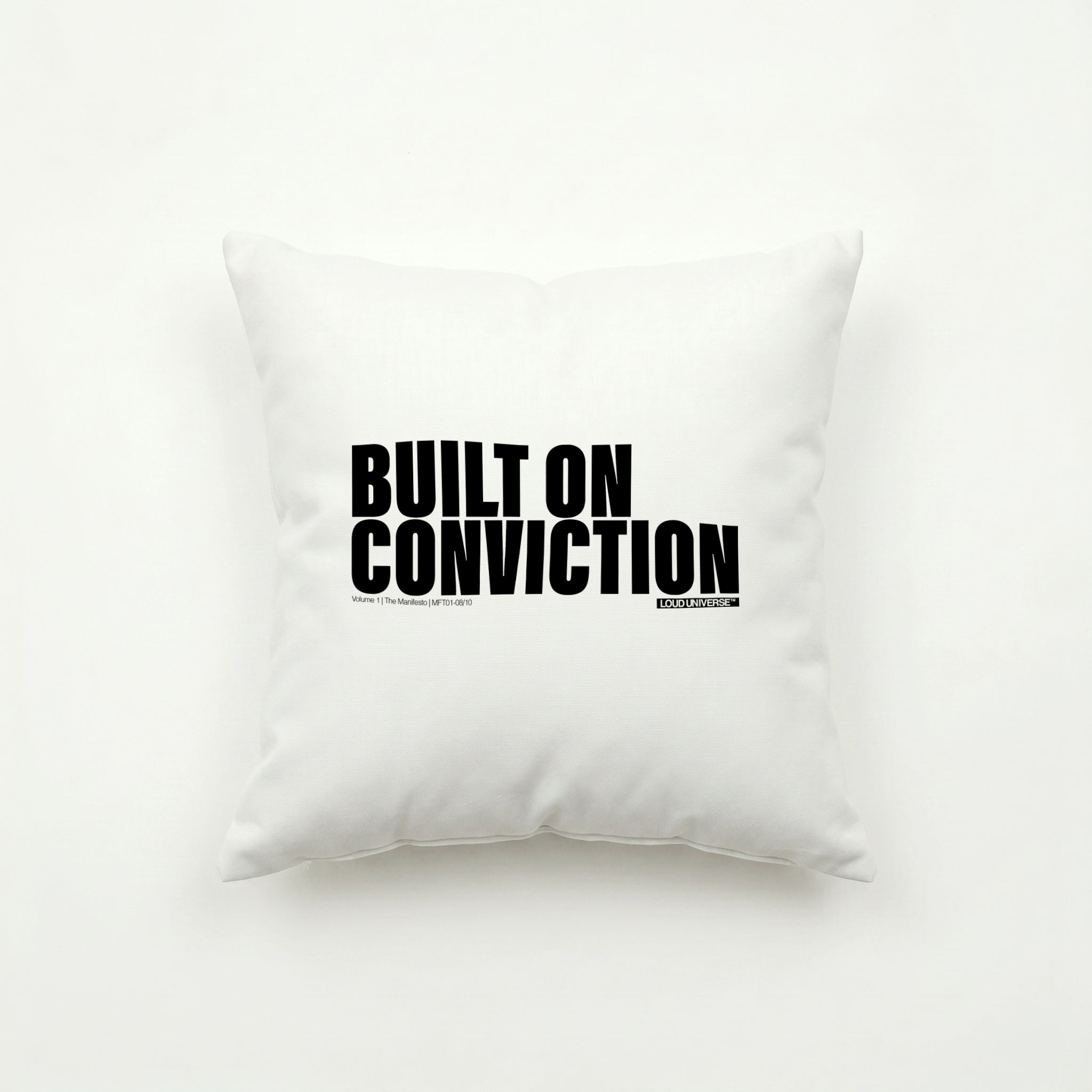Throw Pillow | Built on conviction (MFT01-08) | Vol. 1: The Manifesto