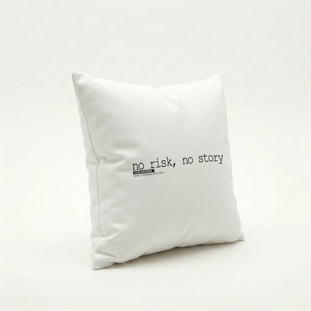 Throw Pillow | no risk, no story (MFT01-05) | Vol. 1: The Manifesto