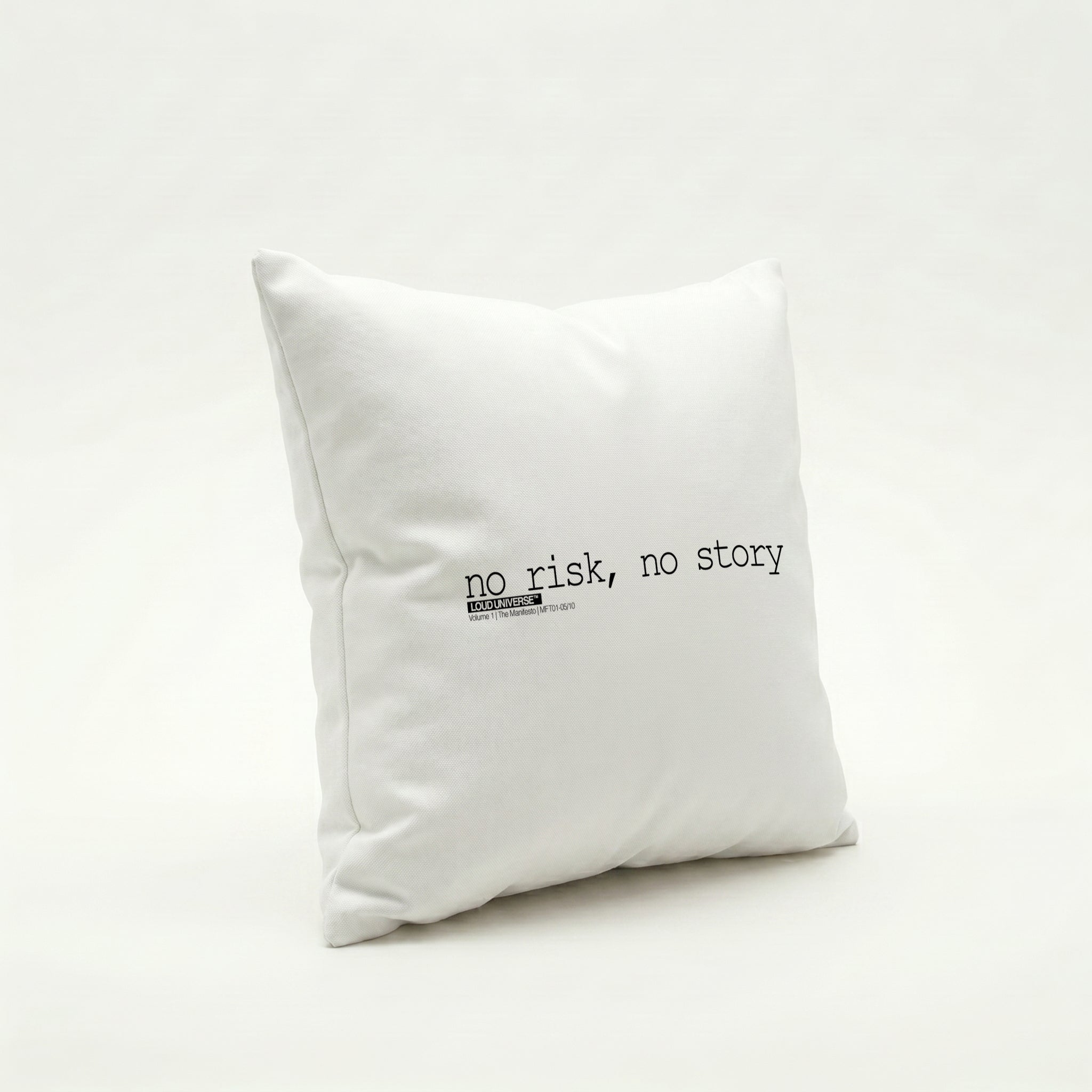 Throw Pillow | no risk, no story (MFT01-05) | Vol. 1: The Manifesto