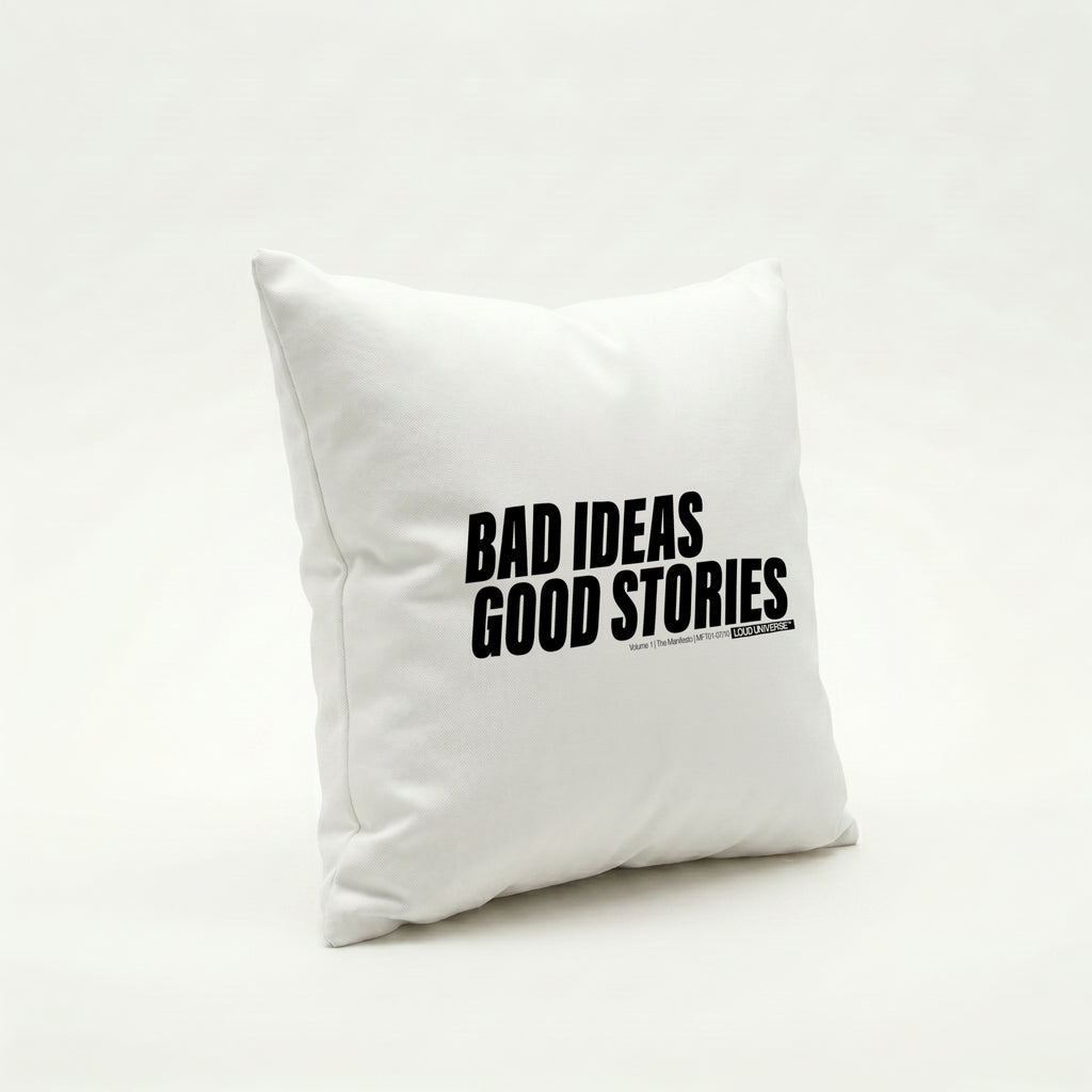 Throw Pillow | bad ideas, good stories (MFT01-07) | Vol. 1: The Manifesto