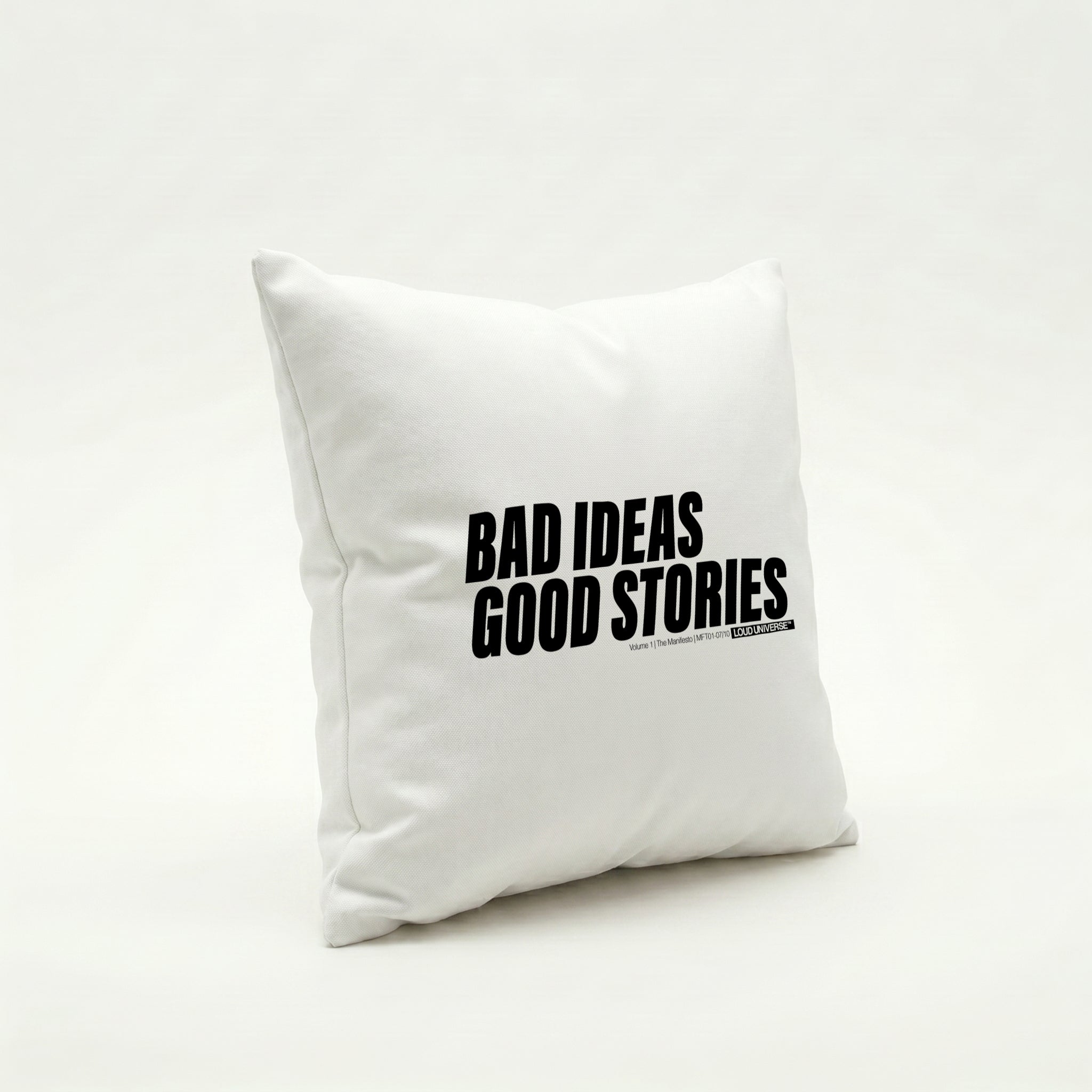 Throw Pillow | bad ideas, good stories (MFT01-07) | Vol. 1: The Manifesto