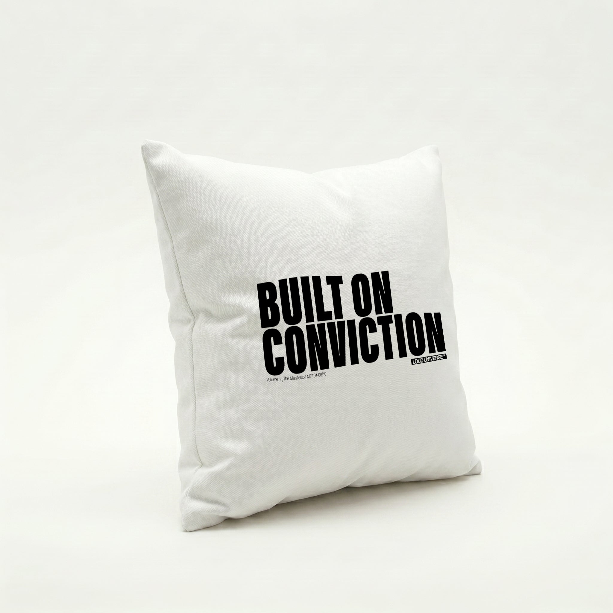 Throw Pillow | Built on conviction (MFT01-08) | Vol. 1: The Manifesto