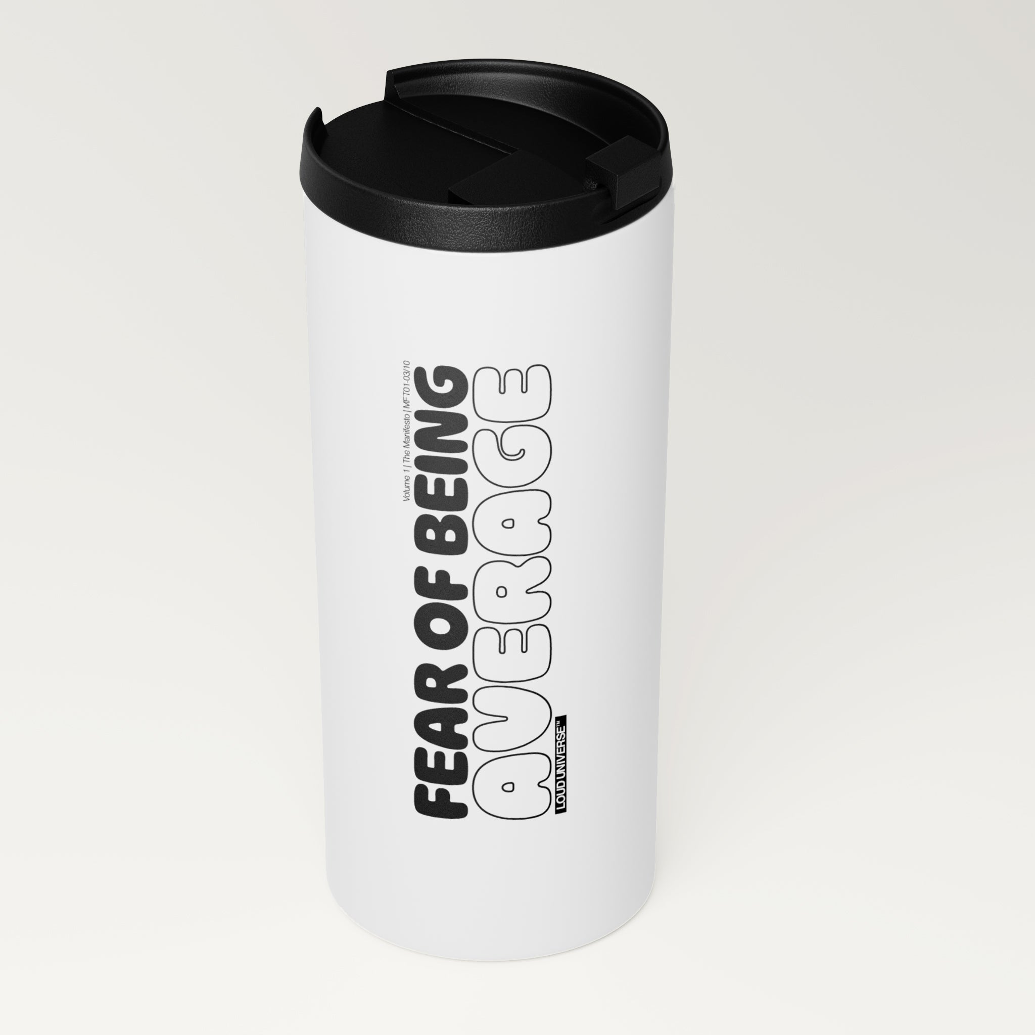 Straight White Tumbler | Fear of being average (MFT01-03) | Vol. 1: The Manifesto