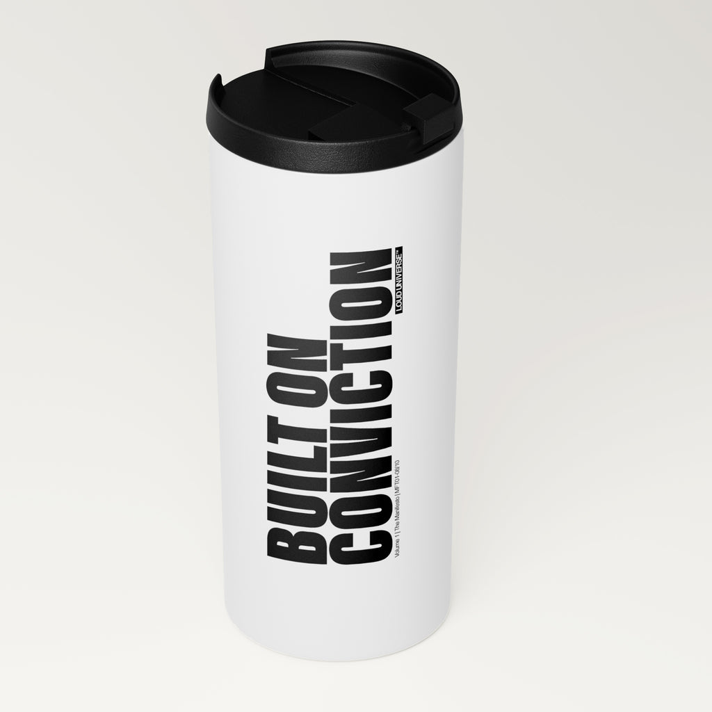 Straight White Tumbler | Built on conviction (MFT01-08) | Vol. 1: The Manifesto