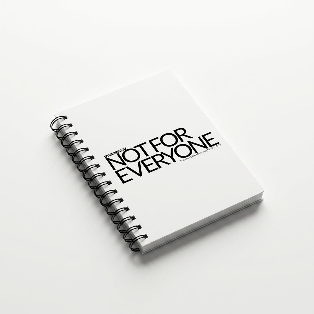 Spiral Notebook | Not For Everyone (MFT01-01) | Vol. 1: The Manifesto